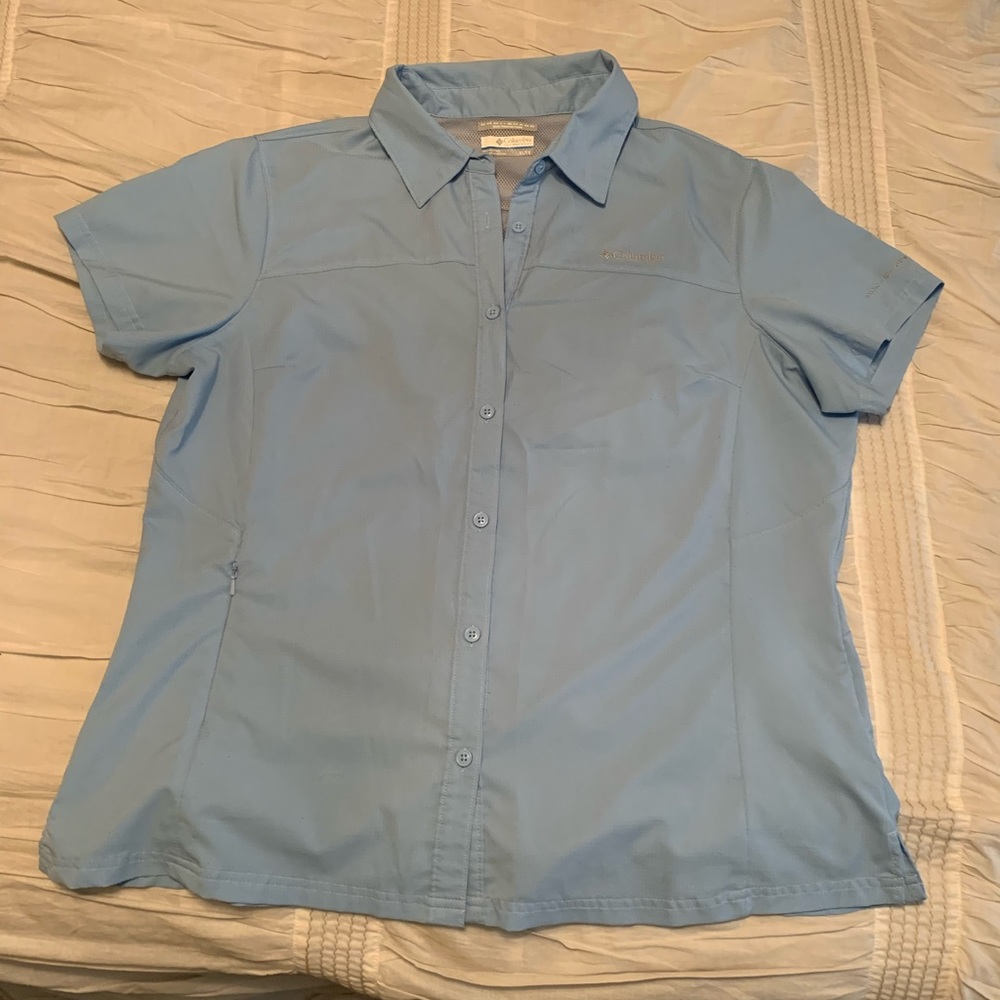Columbia Omni shade short sleeve shirt XL  blue